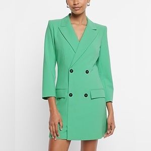 NWT Express Double Breasted Padded Shoulder Mini Blazer Dress